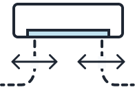 3D Auto 立體氣流與 8 組擺動模式示意圖